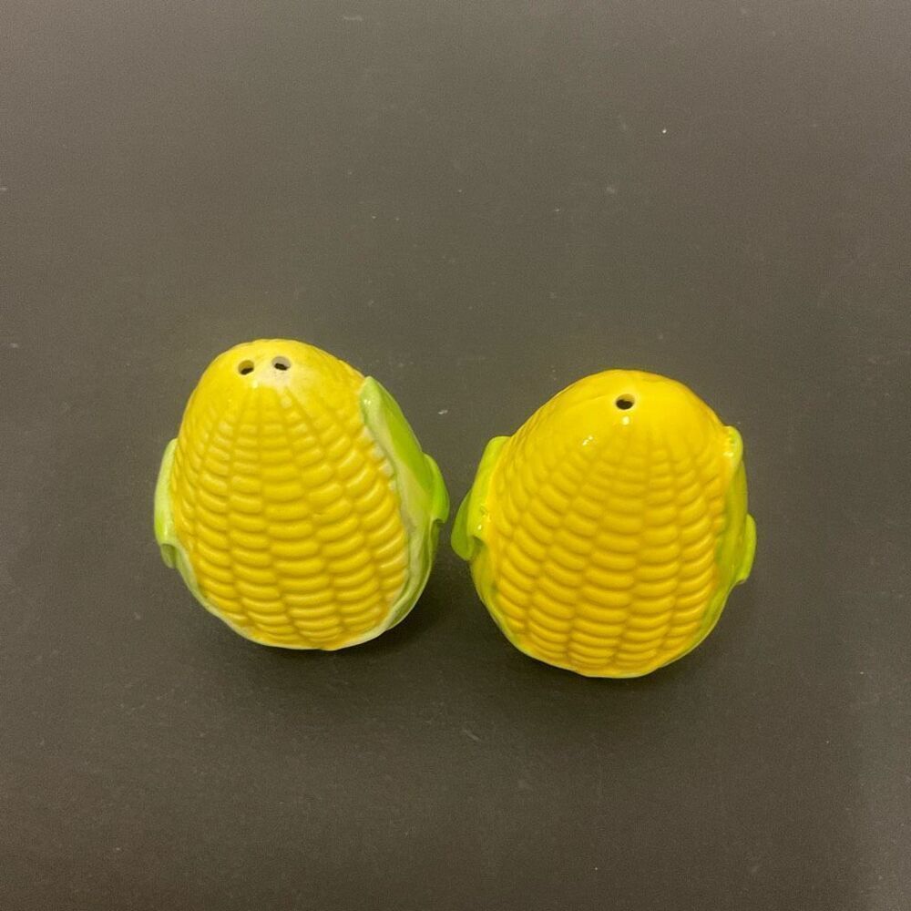Ceramic Corn Ears on the Cob Salt and Pepper Shaker Set Vintage Nebraska Huskers - Picture 2 of 6